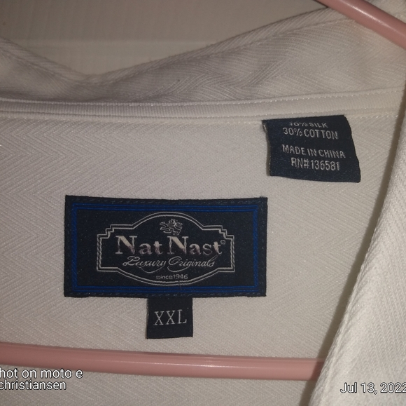 NAT NAST WHITE men's button down dress shirt size XXL - Picture 2 of 4